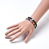 Two Loops Natural Lava Rock & Natural/Synthetic Mixed Stone Beads Warp Stretch Bracelets BJEW-JB04223-01-4