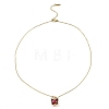 Butterfly Glass Pendant Necklaces NJEW-E105-06KCG-02-2