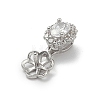925 Sterling Silver Pave Clear Cubic Zirconia Flower Pendant Bails STER-P068-01P-2