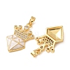 Brass Micro Pave Clear Cubic Zirconia Pendants CU-CBAF77A-01G-2