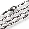 Iron Rolo Chains Necklace Making MAK-R015-75cm-B-1