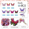 7 Colors Epoxy Resin Flower Print Big Pendants RESI-TA0002-60B-4