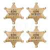4Pcs Ring Security Word Badge JEWB-FG0001-13-1