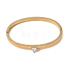 304 Stainless Steel Pave Clear Cubic Zirconia Heart Hinged Cuff Bangles for Women SA-CBAC920-17G-4