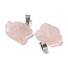 Natural Rose Quartz Pendants G-B127-16P-01-2