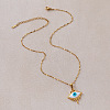 Vintage 304 Stainless Steel Enamel Evil Eye Pendant Necklaces for Women XZ3178-4