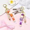 ABS Plastic & Wood & Silicone Keychain KEYC-YW00253-01-5