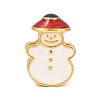 Christams Brass Enamel European Beads KK-F922-03D-G-1