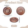 40Pcs 4-Hole Wood Buttons BUTT-UN0001-39-3