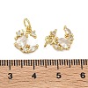 Brass Micro Pave Clear Cubic Zirconia Pendants KK-D228-17G-3