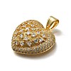 Brass Micro Pave Cubic Zirconia Pendants KK-C090-45G-02-2