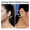 16Pcs 8 Style Clear Cubic Zirconia Stud Earrings & Titanium Steel Huggie Hoop Earrings DIY-TA0004-54-6