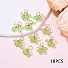 10Pcs Glass Pendants PALLOY-YW00093-03-2