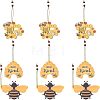 SUPERFINDINGS 9Pcs 3 Style Wood Pendant Decorations HJEW-FH0001-13-1