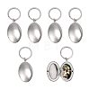 6Pcs 316 Stainless Steel Locket Pendant Keychain KEYC-PH01648-1
