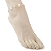 Summer Beach Natural White Shell Link Chain Anklets AJEW-AN00771-03-5