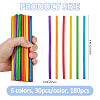 180Pcs 6 Colors Wood Craft Sticks WOOD-FH0002-51-2