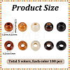 500Pcs 5 Colors Maple Wood Beads WOOD-GF0002-47-2