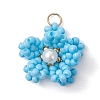 Glass Seed Beaded Pendants PALLOY-MZ01246-03-1