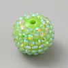 Chunky Resin Rhinestone Bubblegum Ball Beads RESI-CJC0025-02C-1