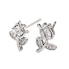 Brass Micro Pave Cubic Zirconia Stud Earrings KK-CBA8324-19P-01-4