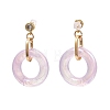 Ring Shape Transparent Acrylic Dangle Stud Earrings EJEW-JE04189-M-5