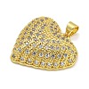 Rack Plating Brass Micro Pave Cubic Zirconia Pendants KK-I718-19A-G-2