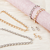FIBLOOM 2 Sets 2 Colors Plastic Imitation Pearl Flower Link Chain Necklace & Bracelet & Dangle Stud Earrings SJEW-FI0001-21-3