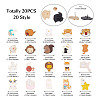 20Pcs 20 Style Lion & Tiger & Rabbit & Dog Enamel Pins JEWB-TA0001-08-14