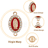42Pcs 7 Styles Virgin Mary Alloy Crystal Rhinestone Connector Charms FIND-HY0001-89-3