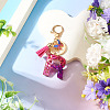Alloy Resin Butterfly Keychains KEYC-TADJ0002-02G-R-4