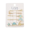 Conch/Starfish/Shell Shape Alloy Hair Bobby Pin Sets AJEW-A056-02B-2