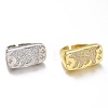 Adjustable Brass Micro Pave Clear Cubic Zirconia Open Cuff Rings ZIRC-I049-34-1