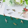 12Pcs 6 Styles Alloy Back Bar Pins with Loops FIND-FH0007-07-5