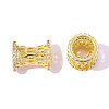 Drum Brass Clear Cubic Zirconia European Beads KK-OY001-08G-2