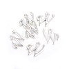 Silver Color Plated Alloy Letter Pendants PALLOY-J718-01S-W-2