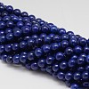 Dyed Round Natural Lapis Lazuli Beads Strands G-K081-8mm-1