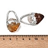 Heated Raw Rough Natural Yellow Quartz & Brass Pendants G-G466-01P-3