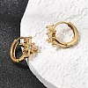 Star 304 Stainless Steel Rhinestone Hoop Earrings EJEW-P344-07G-2