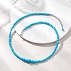 Dyed Synthetic Turquoise Round Graduated Beaded Necklaces for Women NJEW-JN05791-1