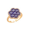 Brass Micro Pave Cubic Zirconia Enamel Cuff Open Rings for Women WG5EFAC-01-1