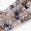 Round Natural Dragon Veins Agate Beads Strands X-G-S124-8mm-1