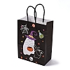 Halloween Theme Ghost & Black Cat Printed Paper Gift Tote Bags ABAG-Q055-02D-1