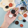 Olycraft 14Pcs 14 Styles Dyed Wood Brooch Cabochon Settings FIND-OC0003-20-2