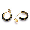 Enamel C-shape Stud Earrings EJEW-N052-05E-4