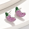 Brass Micro Pave Cubic Zirconia Stud Earrings EJEW-Q015-13P-02-5