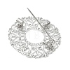 Flat Round with Flower Brass Lapel Pin Brooches for Clothes KK-CBA19A0-01P-2
