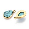 Synthetic Turquoise Teardrop Pendants STAS-N109-210C-G-2