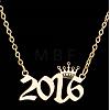 Crown Birth Year 201 Stainless Steel Pendant Necklaces for Women FS-WG4E8F2-37-1