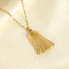 304 Stainless Steel Textured Bell Pendant Necklaces for Women WG564EF-01-2